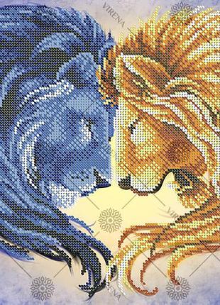 А3н_131 львы, набор для вышивки бисером