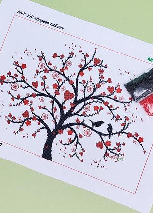 А4-к-250 дерево любви, набор для вышивки бисером