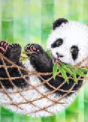 Тм-097  панда в гамачке, набір для вишивання бісером