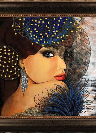 Ник-8430 дама под вуалью, набор для вышивки бисером