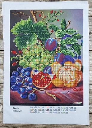 3493  фрукти, набір для вишивання бісером