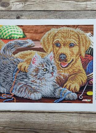 3560 пушистики, набор для вышивки бисером