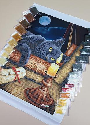 Зпт-027  ученый кот, набір для вишивання бісером