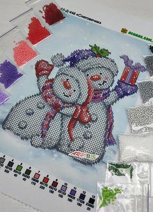 А5-д-448 снеговички, набор для вышивки бисером