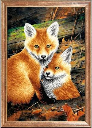 Набор для вышивки бисером "лисята"