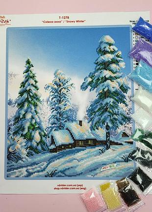 Т-1278 снежная зима, набор для вышивки бисером