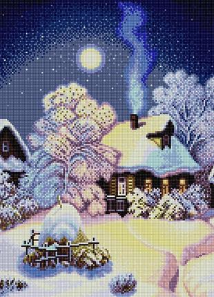 Ник-1462 зимняя деревушка, набір для вишивання бісером