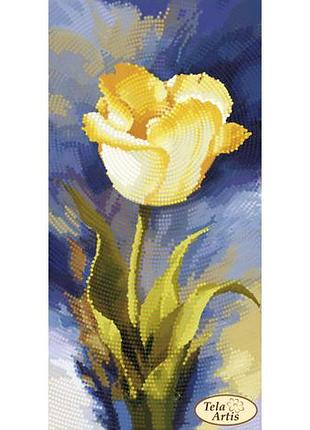 Тм-147 садові замальовки жовтий тюльпан, набор для вышивки бисером