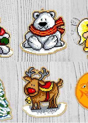 3391  новорічні іграшки, набір для вишивання бісером