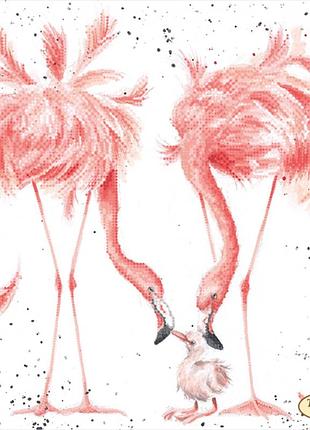 Та-501  семья фламинго, набір для вишивання бісером