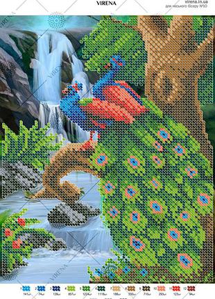 А4н_200 павлины, набор для вышивки бисером