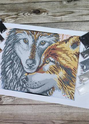 3536 волчья пара, набор для вышивки бисером