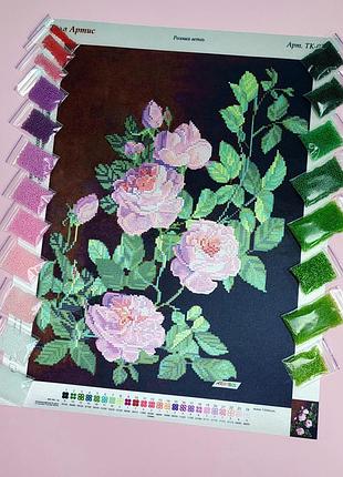 Тк-075  розовая ветвь, набір для вишивання бісером