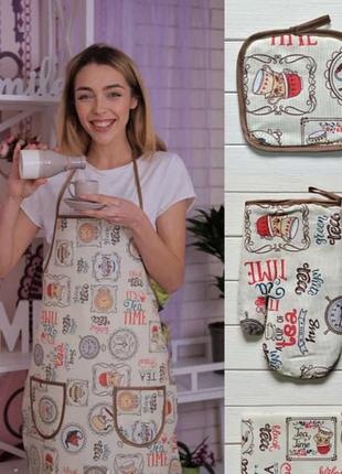 Кухонний льяной набір 4в1 «чаювання»