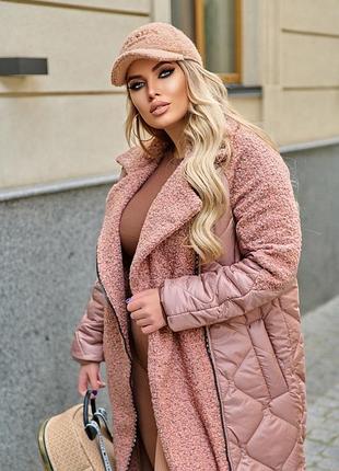 Женское пальто большого размера пальто-батал