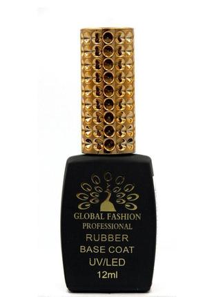 Каучукова база для гель лаку-rubber base coat global fashion, 12мл1 фото