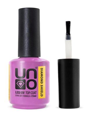 Верхнее покрытие для гель-лака uno diamond shield без липкого слоя, 15мл.