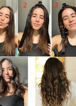 Бигуди мягкие, палка керлик для завивки волос, мягкая лента бигуди, ободок, кёрлик bounce