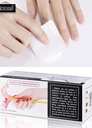 Салфетки для маникюра, ламинированные, без ворса 200 штук,lint  free nail wipes