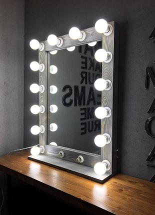Зеркало с подсветкой менс белый цвет (19 патронов)