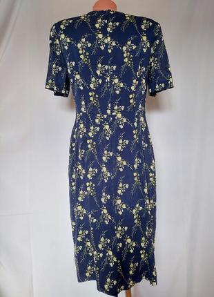 Шелковое платье миди в цветочный принт hobbs london(размер 38)3 фото