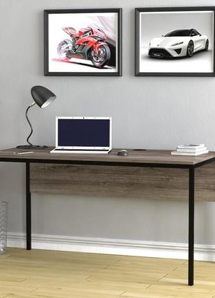 Листований стіл loft design l-3p 138x70x75 см дуб палена. комп’ютерний стіл для дому і офісу