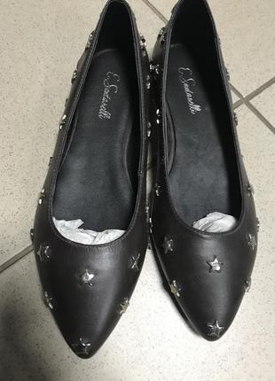 Туфлі човники фірмові шкіряні emanuele santarelli розмір 37