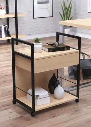 Тумба мобільна loft design l-540 54x35x66 см дуб борас. тумбочка для будинку і офісу