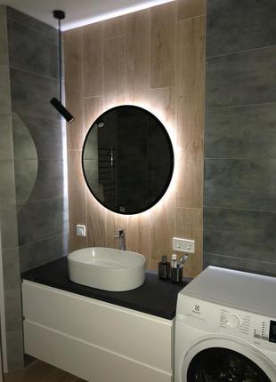 Круглое зеркало с подсветкой 800 мм настенное. зеркала для ванной комнаты, спальни, прихожей, дома5 фото
