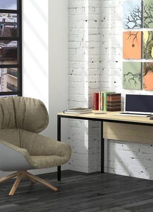 Листований стіл loft design l-3p 138x70x75 см дуб борас. комп’ютерний стіл для дому і офісу