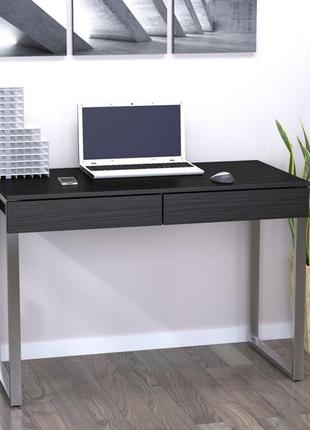 Белый письменный стол loft design l-11 110х55х75 см серебристый. компьютерный стол для...