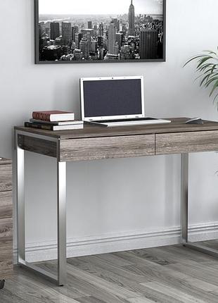 Белый письменный стол loft design l-11 110х55х75 см серебристый. компьютерный стол для...