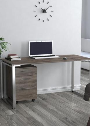 Письмовий стіл loft design q-160 160 x7075 см дуб палена. комп’ютерний стіл для дому і офісу1 фото