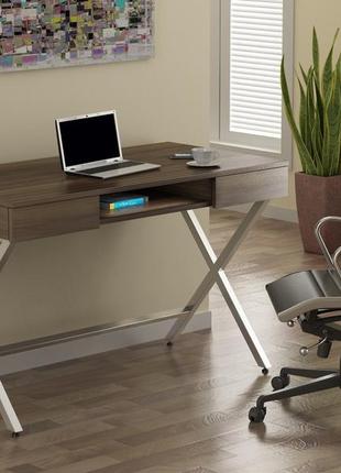 Листований стіл loft design l-15 120x60x75 см орех модена. комп’ютерний стіл для дому і офісу