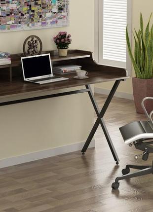 Листований стіл loft design l-10 116x58x75 см орех модена. комп’ютерний стіл для дому і офісу