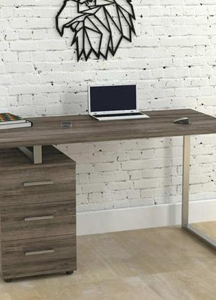 Белый письменный стол loft design l-27 max 135х65х75 см. компьютерный стол для дома и офиса3 фото