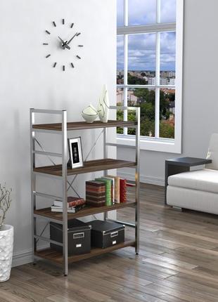 Стеллаж офисный низкий loft design l-125 дуб борас серебристый. этажерка книжная для дома