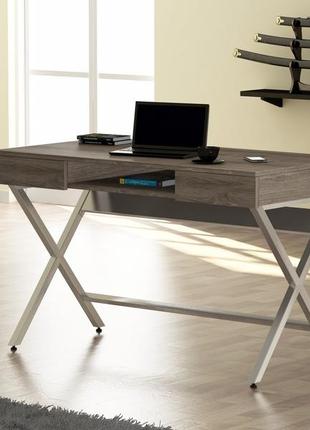 Листований стіл loft design l-15 120 x6075 см дуб борас. комп’ютерний стіл для дому і офісу2 фото