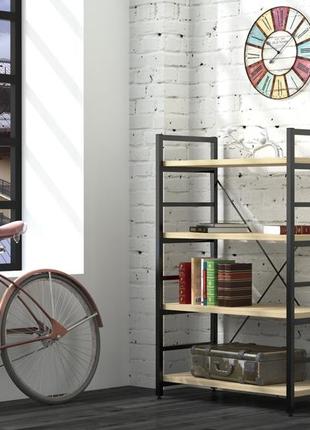 Стелаж офісний низький loft design l-125 new венге луїзіана чорний. книжкова етажерка для будинку4 фото