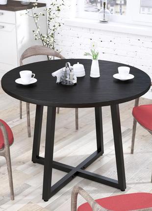Круглий стіл обіднім 100 см бланк loft design венге луїзіана. кухонний стіл круглий лофт з металу