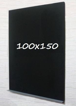 Меловая доска 150х100 см магнитная tetris тонкая безрамная. грифельная черная магнитная доска для мела