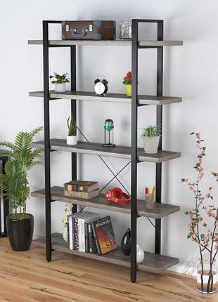 Стелаж сингл 5-1200 loft design дуб палена для будинку і офісу. книжкова етарка для будинку у стилі лофт