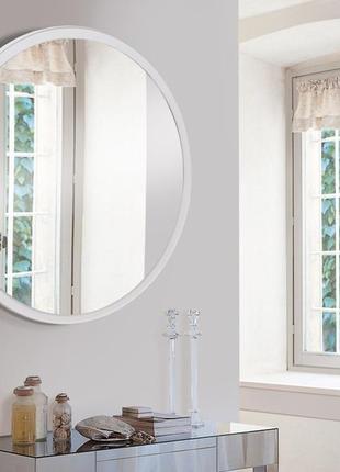 Зеркало настенное круглое 800 мм белое. зеркала для прихожей, гостиной, ванной комнаты, дома