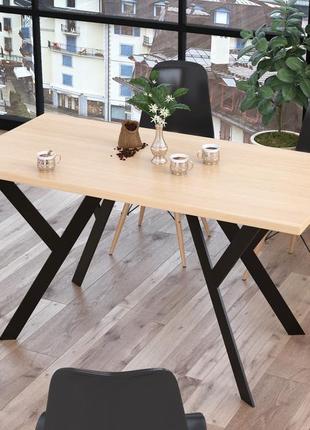 Стіл обідній ішла loft design 138 x70 см венге луїзіана. кухонний стіл лофт з металу5 фото