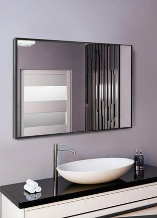 Дзеркало настінне у ванну з алюмінієвою чорною рамою. дзеркала в приходжу, для ванної кімнати, будинку7 фото