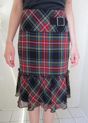 Шерстяная юбка в шотландскую клетку- sks-