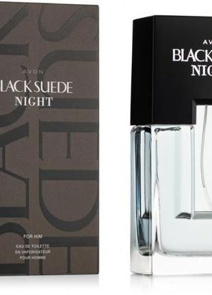 Уценка! туалетна вода avon black suede night, 75 мл 72469, термін 05/22