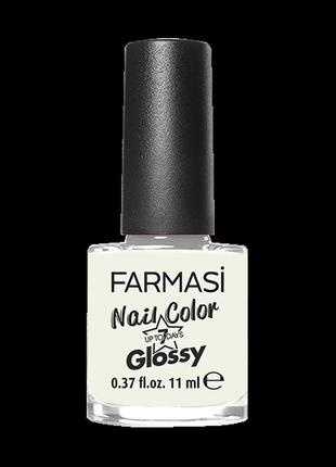 Лак для ногтей 01 белый glossy farmasi