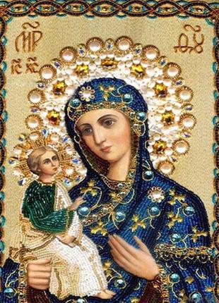 Набір алмазної вишивки "чернігівська-гефсиманська ікона божої матері "повна викладка ,мозаїка 5d, 30х40 см