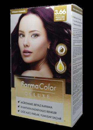 Крем-фарба для волосся farma color deluxe червоний оберінг 3.66 farmasi1 фото